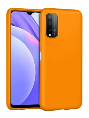 Newface Xiaomi Redmi 9T Kılıf Nano içi Kadife Silikon - Turuncu