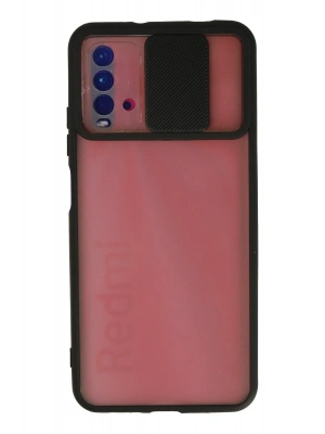 Newface Xiaomi Redmi 9T Kılıf Palm Buzlu Kamera Sürgülü Silikon - Siyah