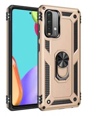 Newface Xiaomi Redmi 9T Kılıf Sofya Yüzüklü Silikon Kapak - Gold