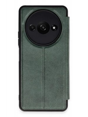 Newface Xiaomi Redmi A3 4G Kılıf Flip Cover - Koyu Yeşil