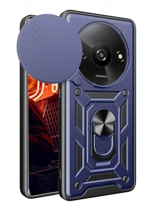 Newface Xiaomi Redmi A3 4G Kılıf Pars Lens Yüzüklü Silikon - Lacivert