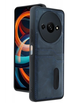 Newface Xiaomi Redmi A3 4G Kılıf Sara Kartvizitli Deri Kılıf - Lacivert