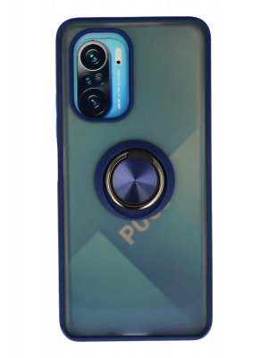 Newface Xiaomi Redmi K40 Kılıf Montreal Yüzüklü Silikon Kapak - Lacivert