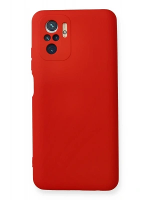 Newface Xiaomi Redmi Note 10 Kılıf Nano içi Kadife Silikon - Kırmızı