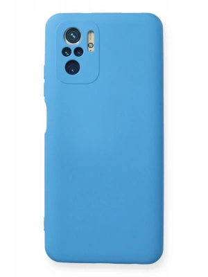 Newface Xiaomi Redmi Note 10 Kılıf Nano içi Kadife Silikon - Mavi
