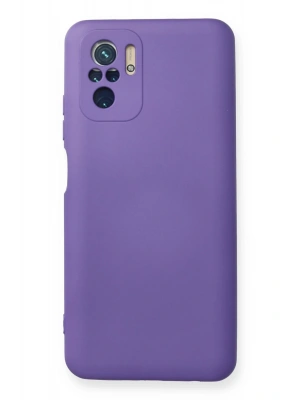 Newface Xiaomi Redmi Note 10 Kılıf Nano içi Kadife Silikon - Mor