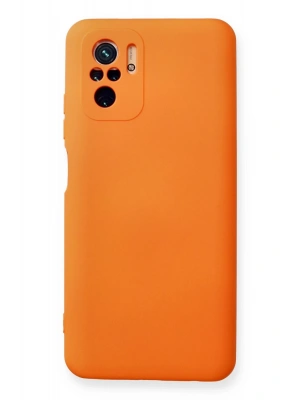 Newface Xiaomi Redmi Note 10 Kılıf Nano içi Kadife Silikon - Turuncu