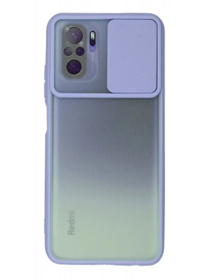 Newface Xiaomi Redmi Note 10 Kılıf Palm Buzlu Kamera Sürgülü Silikon - Lila