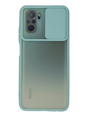 Newface Xiaomi Redmi Note 10 Kılıf Palm Buzlu Kamera Sürgülü Silikon - Turkuaz
