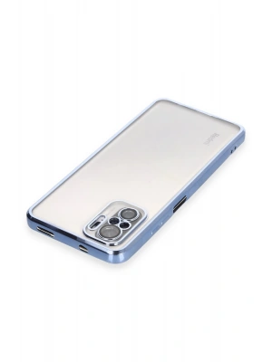 Newface Xiaomi Redmi Note 10 Kılıf Razer Lensli Silikon - Açık Mavi