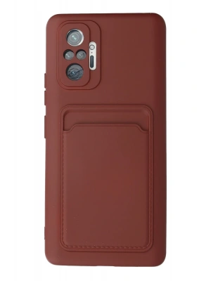 Newface Xiaomi Redmi Note 10 Pro Kılıf Kelvin Kartvizitli Silikon - Bordo