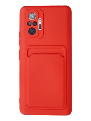Newface Xiaomi Redmi Note 10 Pro Kılıf Kelvin Kartvizitli Silikon - Kırmızı