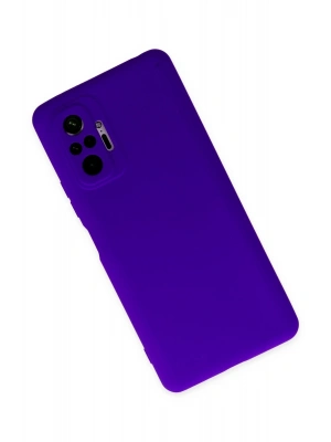 Newface Xiaomi Redmi Note 10 Pro Kılıf Nano içi Kadife Silikon - Mor