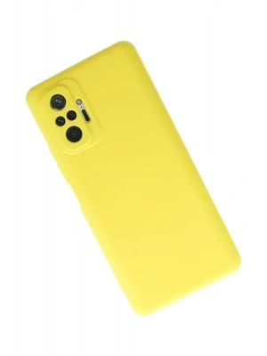 Newface Xiaomi Redmi Note 10 Pro Kılıf Nano içi Kadife Silikon - Sarı