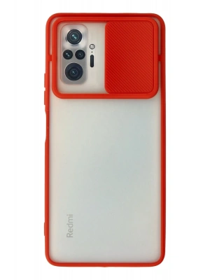 Newface Xiaomi Redmi Note 10 Pro Kılıf Palm Buzlu Kamera Sürgülü Silikon - Kırmızı