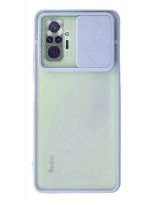 Newface Xiaomi Redmi Note 10 Pro Kılıf Palm Buzlu Kamera Sürgülü Silikon - Lila