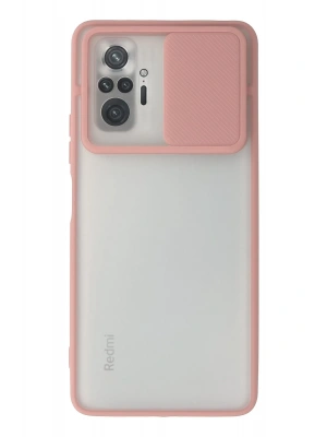 Newface Xiaomi Redmi Note 10 Pro Kılıf Palm Buzlu Kamera Sürgülü Silikon - Pembe