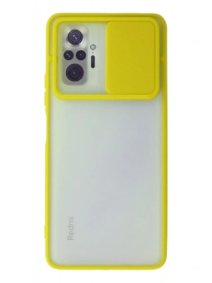 Newface Xiaomi Redmi Note 10 Pro Kılıf Palm Buzlu Kamera Sürgülü Silikon - Sarı