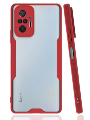 Newface Xiaomi Redmi Note 10 Pro Kılıf Platin Silikon - Kırmızı