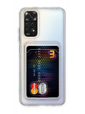 Newface Xiaomi Redmi Note 11 Kılıf Kart Şeffaf Silikon - Şeffaf