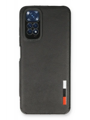 Newface Xiaomi Redmi Note 11 Kılıf Loop Deri Silikon - Siyah