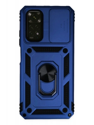 Newface Xiaomi Redmi Note 11 Kılıf Pars Lens Yüzüklü Silikon - Lacivert