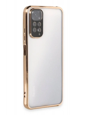 Newface Xiaomi Redmi Note 11 Kılıf Razer Lensli Silikon - Gold