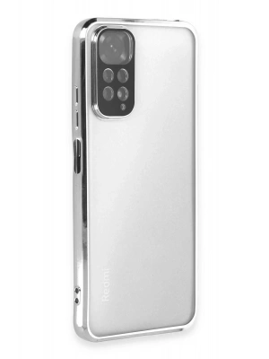 Newface Xiaomi Redmi Note 11 Kılıf Razer Lensli Silikon - Gümüş