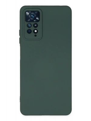 Newface Xiaomi Redmi Note 11 Pro Kılıf Nano içi Kadife Silikon - Koyu Yeşil