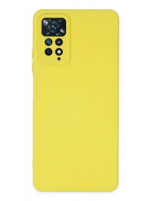 Newface Xiaomi Redmi Note 11 Pro Kılıf Nano içi Kadife Silikon - Sarı