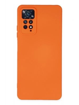 Newface Xiaomi Redmi Note 11 Pro Kılıf Nano içi Kadife Silikon - Turuncu