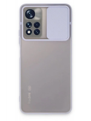 Newface Xiaomi Redmi Note 11 Pro Plus 5G Kılıf Palm Buzlu Kamera Sürgülü Silikon - Lila