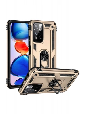 Newface Xiaomi Redmi Note 11 Pro Plus 5G Kılıf Sofya Yüzüklü Silikon Kapak - Gold