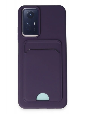 Newface Xiaomi Redmi Note 11S Kılıf Kelvin Kartvizitli Silikon - Derin Mor