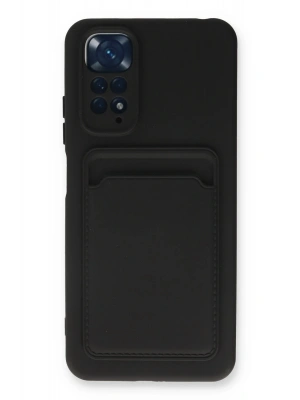 Newface Xiaomi Redmi Note 11S Kılıf Kelvin Kartvizitli Silikon - Siyah