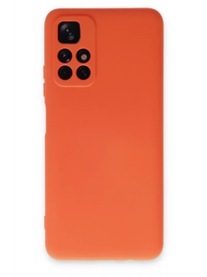 Newface Xiaomi Redmi Note 11T Kılıf Nano içi Kadife Silikon - Turuncu