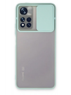 Newface Xiaomi Redmi Note 11T Kılıf Palm Buzlu Kamera Sürgülü Silikon - Turkuaz
