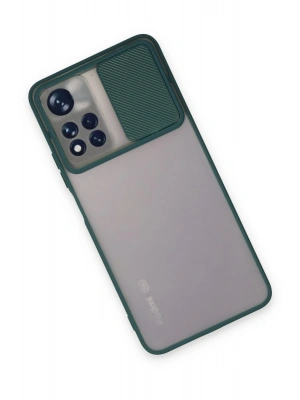 Newface Xiaomi Redmi Note 11T Kılıf Palm Buzlu Kamera Sürgülü Silikon - Yeşil