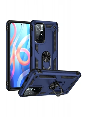 Newface Xiaomi Redmi Note 11T Kılıf Sofya Yüzüklü Silikon Kapak - Lacivert