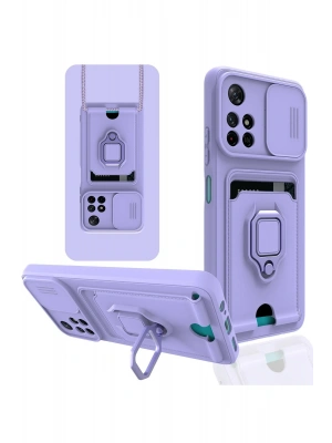 Newface Xiaomi Redmi Note 11T Kılıf Zuma Kartvizitli Yüzüklü Silikon - Lila