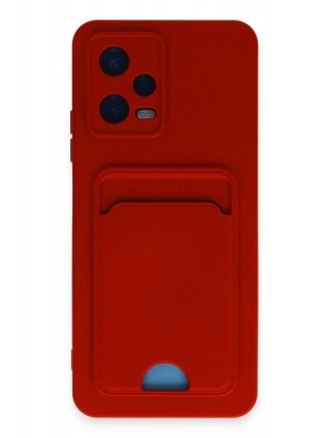 Newface Xiaomi Redmi Note 12 4G Kılıf Kelvin Kartvizitli Silikon - Kırmızı
