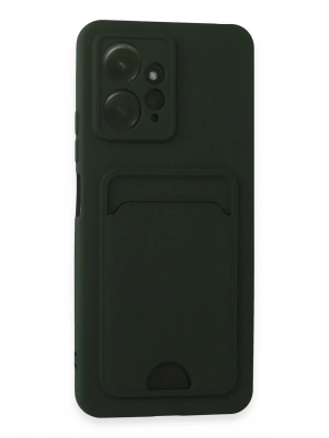 Newface Xiaomi Redmi Note 12 4G Kılıf Kelvin Kartvizitli Silikon - Koyu Yeşil