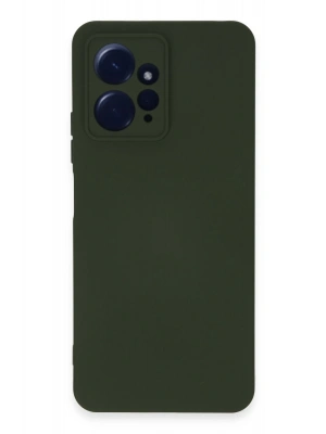 Newface Xiaomi Redmi Note 12 4G Kılıf Nano içi Kadife Silikon - Koyu Yeşil