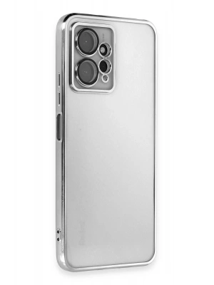 Newface Xiaomi Redmi Note 12 4G Kılıf Razer Lensli Silikon - Gümüş