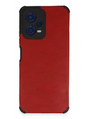 Newface Xiaomi Redmi Note 12 5G Kılıf Loop Deri Silikon - Kırmızı