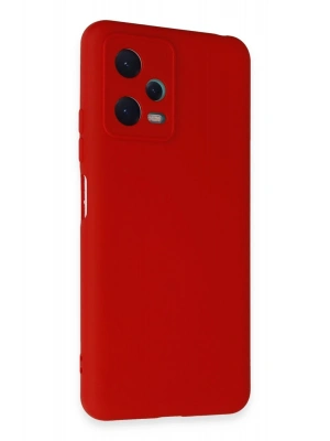 Newface Xiaomi Redmi Note 12 5G Kılıf Nano içi Kadife Silikon - Kırmızı
