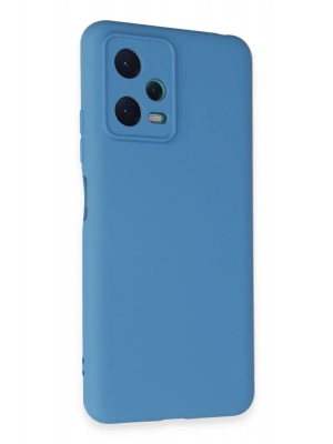 Newface Xiaomi Redmi Note 12 5G Kılıf Nano içi Kadife Silikon - Mavi