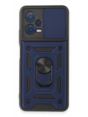 Newface Xiaomi Redmi Note 12 5G Kılıf Pars Lens Yüzüklü Silikon - Lacivert