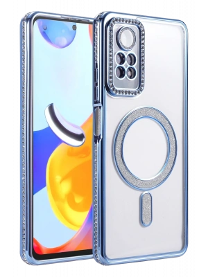 Newface Xiaomi Redmi Note 12 Pro 4G Joke Simli Magneticsafe Kılıf - Mavi