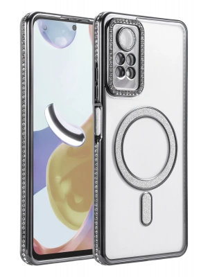 Newface Xiaomi Redmi Note 12 Pro 4G Joke Simli Magneticsafe Kılıf - Siyah